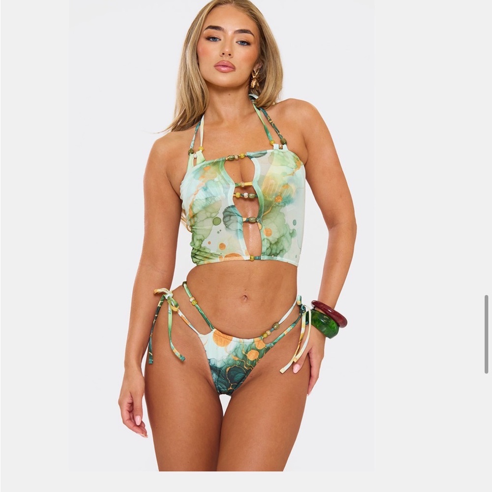 Green and Orange crop Top Only!